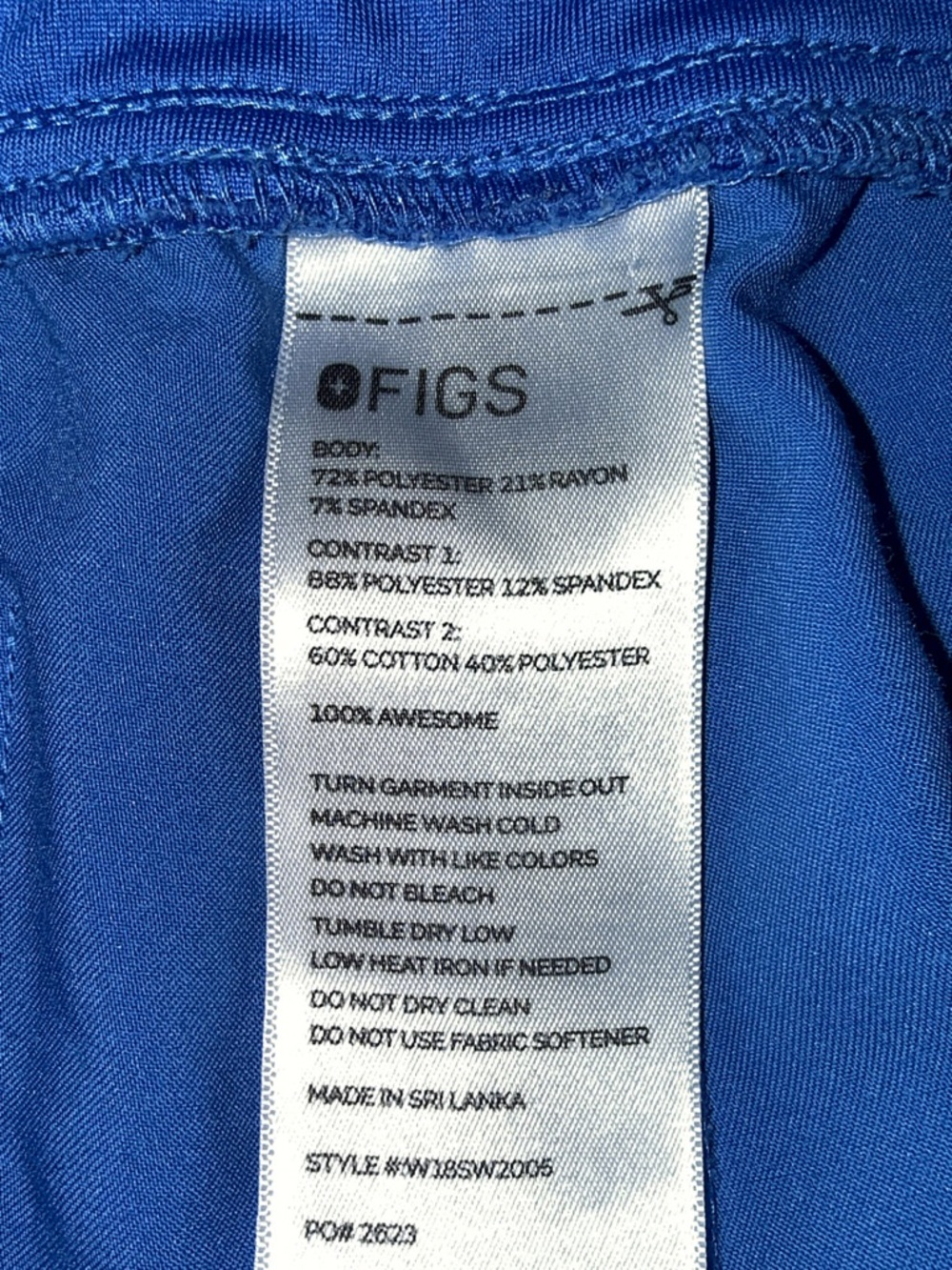 Like New Pristine FIGS Zamora Jogger Ceil Blue Size Medium PO 2623 Scrub Pants - Picture 8 of 8